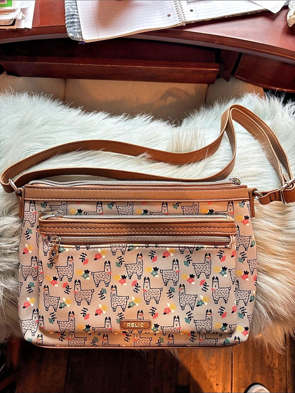 Relic by Fossil Llama Print Crossbody Bag